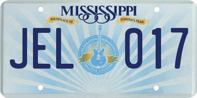 MS license plate JEL017