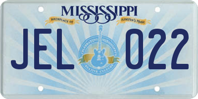 MS license plate JEL022