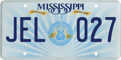 MS license plate JEL027
