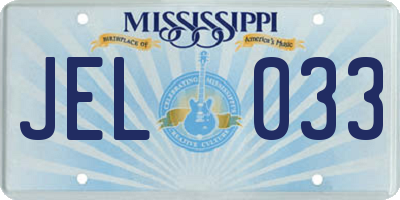 MS license plate JEL033