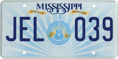 MS license plate JEL039