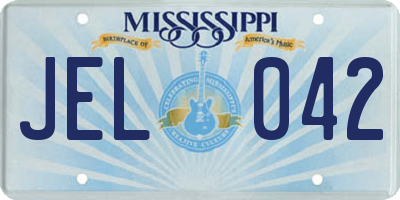 MS license plate JEL042