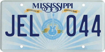 MS license plate JEL044