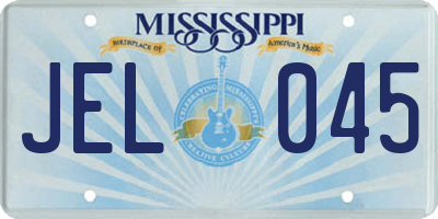 MS license plate JEL045