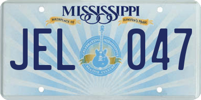 MS license plate JEL047