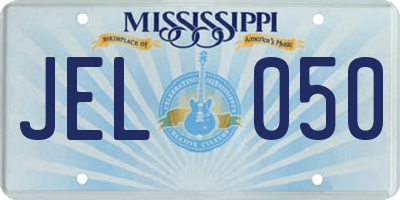 MS license plate JEL050