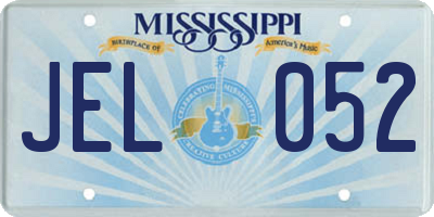 MS license plate JEL052