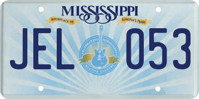 MS license plate JEL053