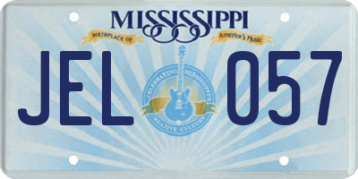 MS license plate JEL057
