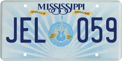 MS license plate JEL059
