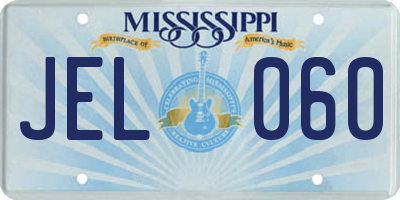 MS license plate JEL060