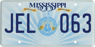 MS license plate JEL063