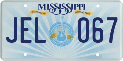 MS license plate JEL067