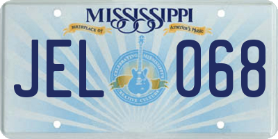 MS license plate JEL068
