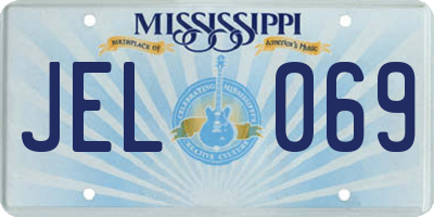 MS license plate JEL069