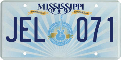 MS license plate JEL071