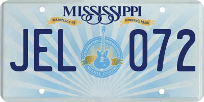 MS license plate JEL072