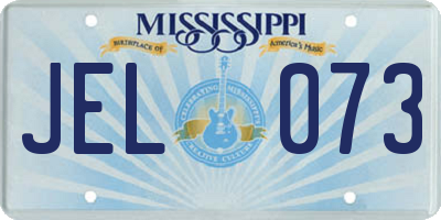 MS license plate JEL073