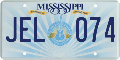 MS license plate JEL074