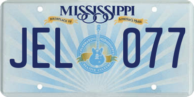 MS license plate JEL077