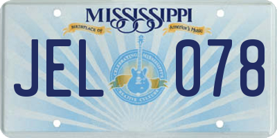 MS license plate JEL078