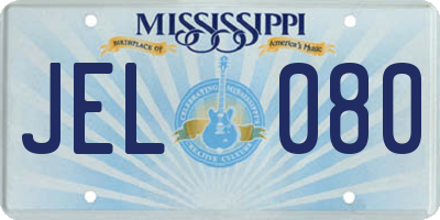 MS license plate JEL080