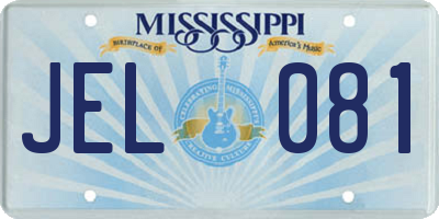 MS license plate JEL081