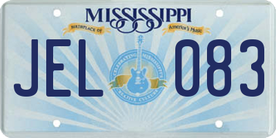 MS license plate JEL083