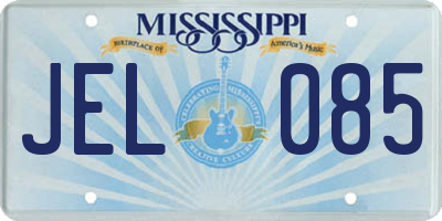 MS license plate JEL085