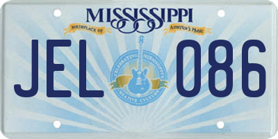 MS license plate JEL086