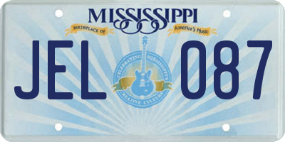 MS license plate JEL087