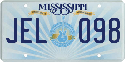 MS license plate JEL098