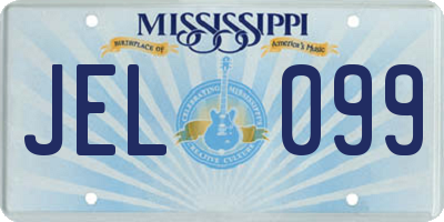 MS license plate JEL099
