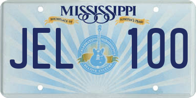 MS license plate JEL100