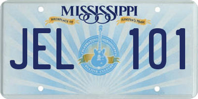 MS license plate JEL101