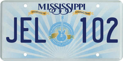 MS license plate JEL102