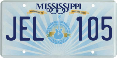 MS license plate JEL105