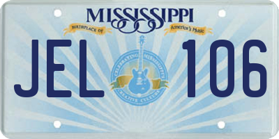 MS license plate JEL106