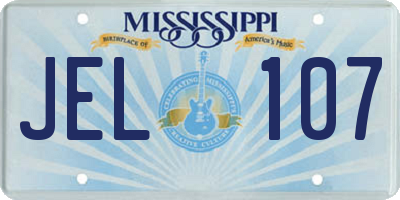 MS license plate JEL107
