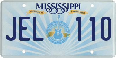 MS license plate JEL110