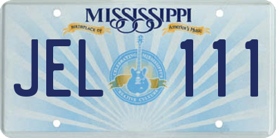 MS license plate JEL111