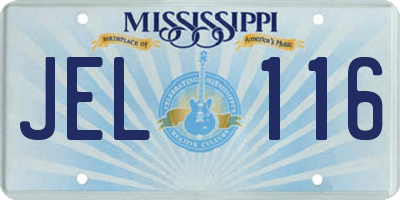 MS license plate JEL116