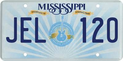 MS license plate JEL120