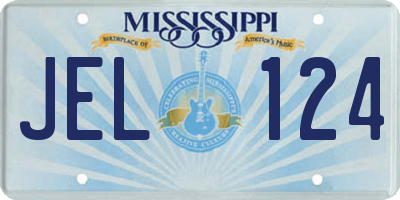 MS license plate JEL124