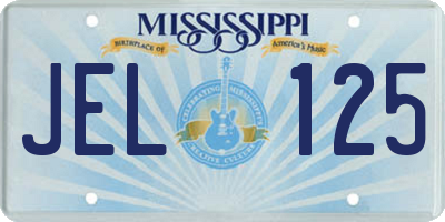 MS license plate JEL125