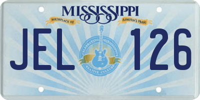 MS license plate JEL126