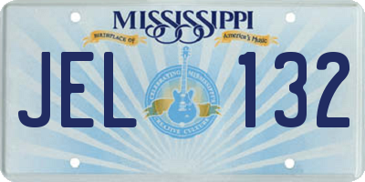 MS license plate JEL132