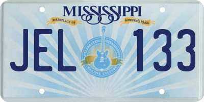 MS license plate JEL133