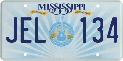 MS license plate JEL134