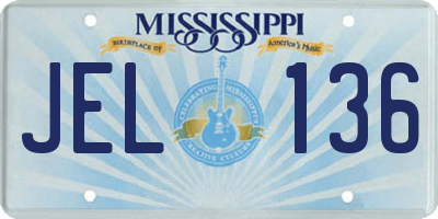 MS license plate JEL136
